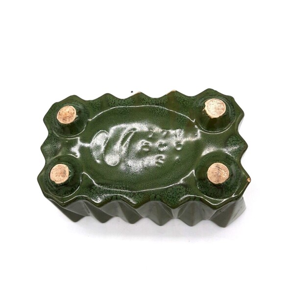 Vintage Ungemach Pottery Upco Green Footed MCM 7" Planter - Picture 7 of 8